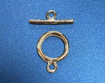 2 sets Sterling Silver Small Round Toggle Clasp Set, Jewelry Findings, Circle 6mm 8.5mm