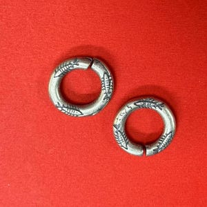 Sterling Silver vintage Open Jump Rings, Fish Pattern Jump Ring, 925 Silver Open Ring 10mm, Bulk Jump Rings for Jewelry Making Supplies