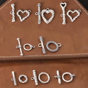 2 set sterlingsilver kärlekshjärtspännen, runt halsbands- och armbandsspänne, smyckestillverkning