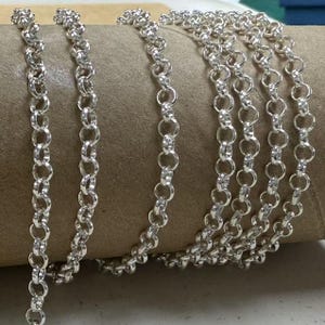Sterling Silver Rolo Chain, s925 Silver Rolo Chain For Jewelry Making, Unfinished Rolo Chain，Belcher Chain 1.5mm 2mm 3mm 3.5mm 4mm