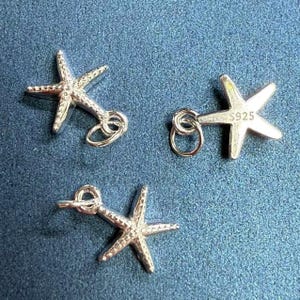 Sterling Silver Tiny Starfish Charm, Animals Charm, Shell Charm, Sea Life Charm, Summer Charm, Beach Charm, Earring Charm, Necklace Pendant