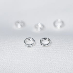 Anillos divididos de plata de ley 925, llaveros de joyería (4 mm, 5 mm, 6 mm, 8 mm)