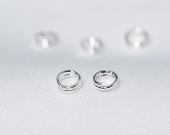 Sterling Silver Split Rings 5mm, 925 Sterling Silver Split Ring, Silver Split Rings, Sterling Silver Key Rings for Jewelry 4mm 5mm 6mm 8mm