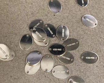 14K Gold Filled Oval Tags, Jewelry Making Supplies (7.3x5.5mm)