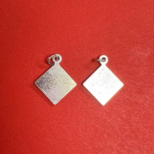 Sterling Silver Square Charm, s925 Silver Geometric Charms For Jewelry Making Supplies, Bracelet Charm, Earring Charms DIY