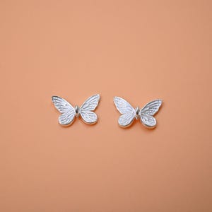 Sterling Silver Butterfly Button Clasp, Ethnic Tribal Bead