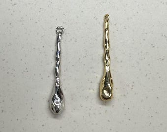 14K Gold Plated Irregular Bar Pendant, Minimalist Jewelry