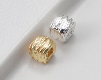 14K Gold Plated Square Copper Beads, Geometric Block Charms (5.5mm)