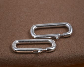 Sterling Silver Rectangle Spring Clasp, Bracelet Necklace Connector