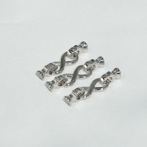 Sterling Silver Infinity Cord End Cap Connector, Hook Clasp
