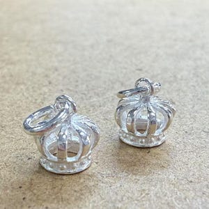Sterling Silver Crown Charm Pendant, Royal Bracelet, Queen Necklace, Tiara Earring, Small Charm, Majestic Jewelry, King Charm,Charms In Bulk