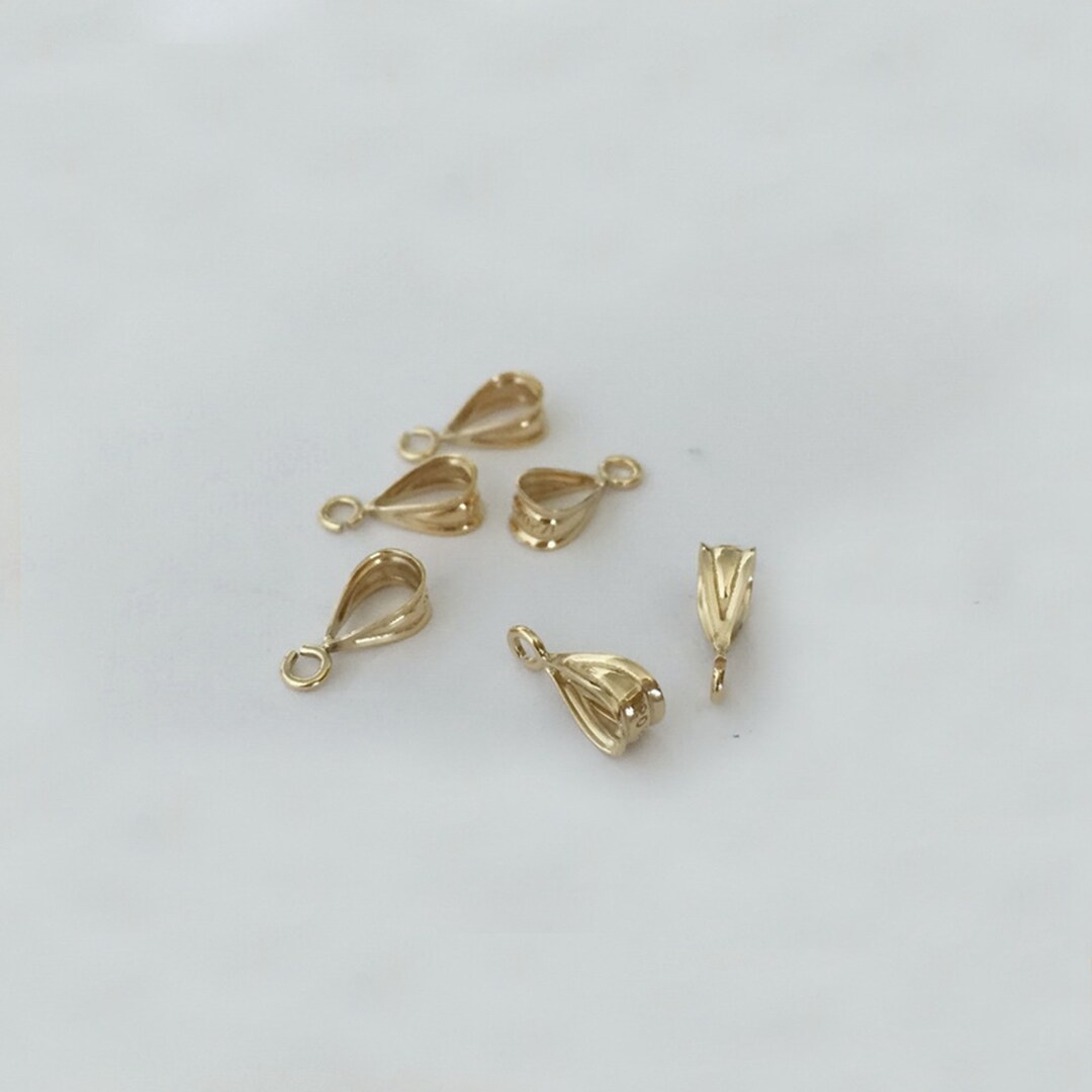 14K Gold Filled Shiny Pinch Bails, Gold Filled Pinch Bail Set, Gold Filled Pinch Bails W/ Open