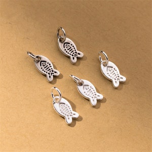 Sterling Silver Fish Charm Pendant, Ocean Bracelet, Marine Necklace, Sea Life Earring, Tropical Jewelry, Beach Charm, Charms In Bulk