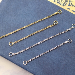 14K Gold Plated Extender Chain Cable Chain Connectors w/ Open Rings, Gold Tone Cable Chain Tassel Chains, Gold plated 46mm 65mm Cable Chains