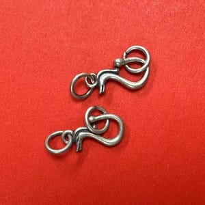 Sterling Silver S Clasp, Sterling S Clasps, 925 Silver S Clasps, Sterling Hook Clasp, Sterling Clasp Connector, Hook Clasp w/ Rings