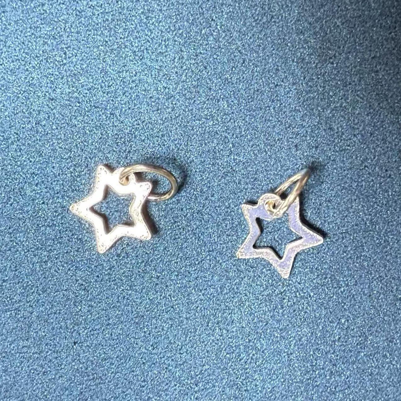 Sterling Silver Hollow Star Charm Pendant, Pentagram Bracelet, Sky Necklace, Twinkle Star Earring, Celestial Jewelry,Five-pointed Star Charm