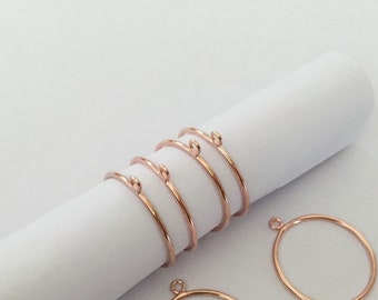 14K Rose Gold Filled Stacking Ring with Open Loop, Rose Gold Filled Women Ring, Stackable Ring, Stacking Ring, Knuckle Ring, Slim Band Ring