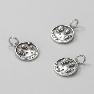 Sterling Silver balloon Charm Pendant, Hot air balloon Bracelet, Adventure Necklace,Wanderlust Earring, Small Charm,sky Jewelry,travel Charm