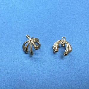 14K Gold Plated Water Drop Pinch Bails with Cup and Peg for Half drilled beads, Pendant Setting, Gold Tone Pinch Bails, Charm pendant Bail