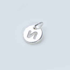 A-Z Sterling Silver Alphabet Round Charm Pendant, Letter Bracelet, Initial Necklace, Minimalist Earring, Alphabetical Jewelry,Monogram Charm