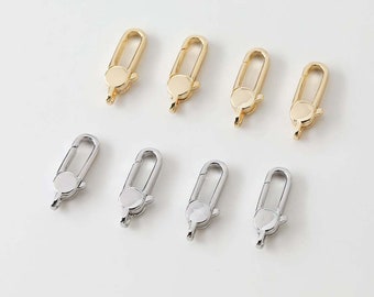 14K Gold Plated Lobster Clasps, Gold Tone Rectangle Trigger Clasps, Lobster Claw Clasp, Necklace Clasp, Bracelet Clasp