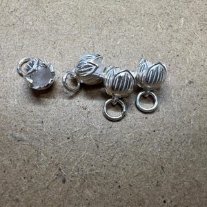 Sterling Silver Lotus pod Charm Pendant, Seed pod Bracelet, Nature Necklace, Pool Earring, Botanical Jewelry, Plant Charm, Charms In Bulk