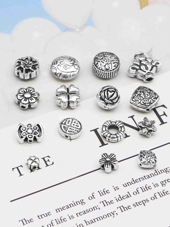 Antiqued Flat Flowered 3-Hole Sterling Silver Spacer Bead