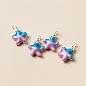 Sterling Silver Enamel Starfish Charm Pendant, Ocean Bracelet, Coastal Necklace, Marine life Earring, Summer Jewelry, Sea Star Charm