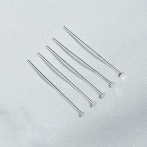 50pcs Sterling Silver Pins Headpins, Ball Head Pins, Flat Head Pins, 925 Silver Eys Pins , Ball Pins,Flat Pins 15mm 20mm 25mm 30mm 35mm 40mm
