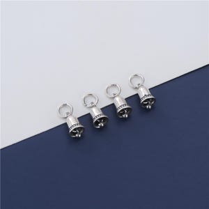 Sterling Silber Glocke Anhänger, Jingle Bell Armband, Urlaub Halskette, Haustier Glocke Ohrring, Weihnachtsschmuck, musikalische Glocke Charme