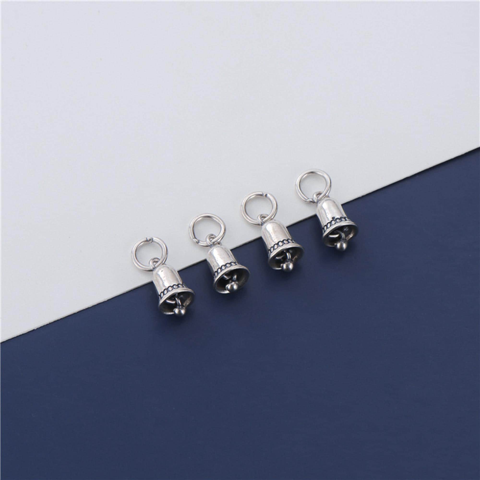 Sterling Silver Bell Charm Pendant, Jingle Bell Bracelet