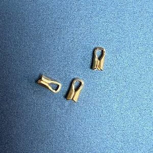 14K Gold Filled Leather Cord End Caps, Gold Filled Crimp Ends, Bracelet Cord End Caps for Jewelry Making Findings, Bracelet Cord End