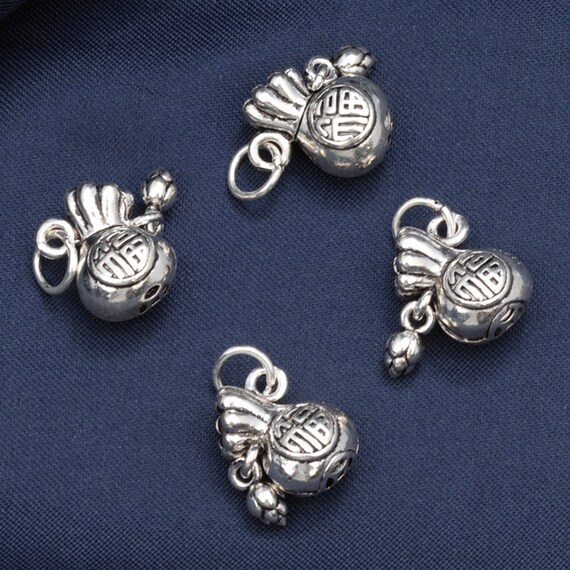Sterling Silver Money Bag Charm Pendant Coin Purse Bracelet