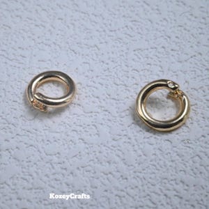 Anneau de saut avec verrou plaqué or, anneau de saut ouvert pour accessoires de fabrication de bijoux, fermoir rond uni pour breloques, 5,5 mm 6 mm 7,5 mm 8 mm 10 mm 12 mm 14 mm