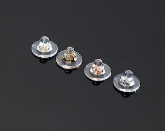 10pairs 925 Sterling Silver Earring Nuts Silver/Gold/Rose Gold/rhodium/ Plated, Sterling Silver Earring Backs, Silicone Earring Back Stopper