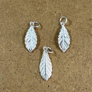 Sterling Silver Leaf Charm Pendant, Nature Bracelet, Botanical Necklace, Garden Earring, Forest Jewelry, Tree leaf Charm, Charms In Bulk