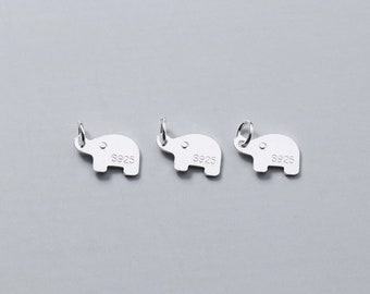 Elefantenanhänger aus Sterlingsilber, Tieranhänger aus 925er Silber, Armbandanhänger, Halskettenanhänger