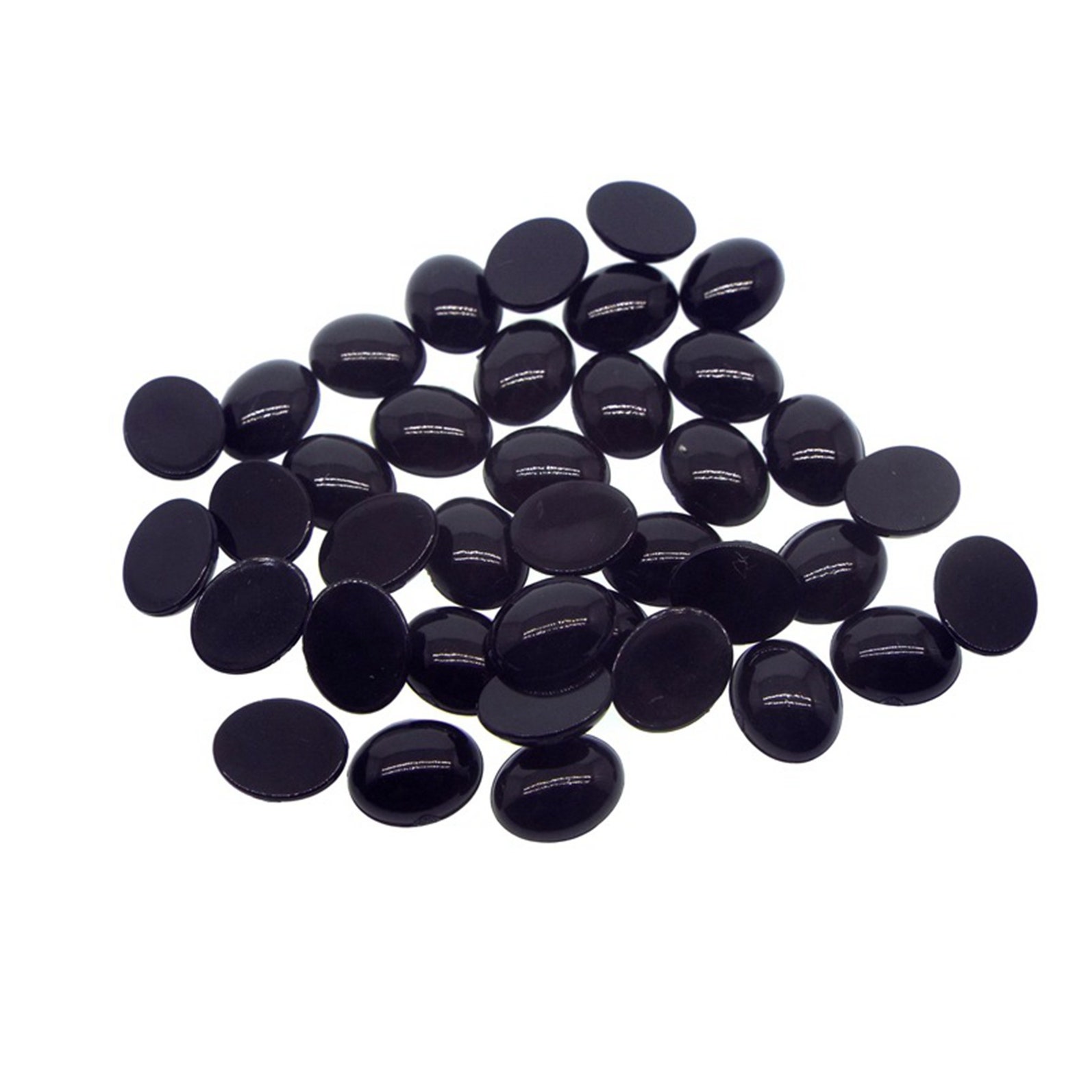 100 Stück Ovale Flat Back Puppenauge Schwarze Ovale Gewölbte | Etsy