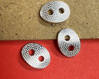 Sterling Silber Knopf Beads, Aufdruck Design, Schmuck Spacer (11 x 8 mm)