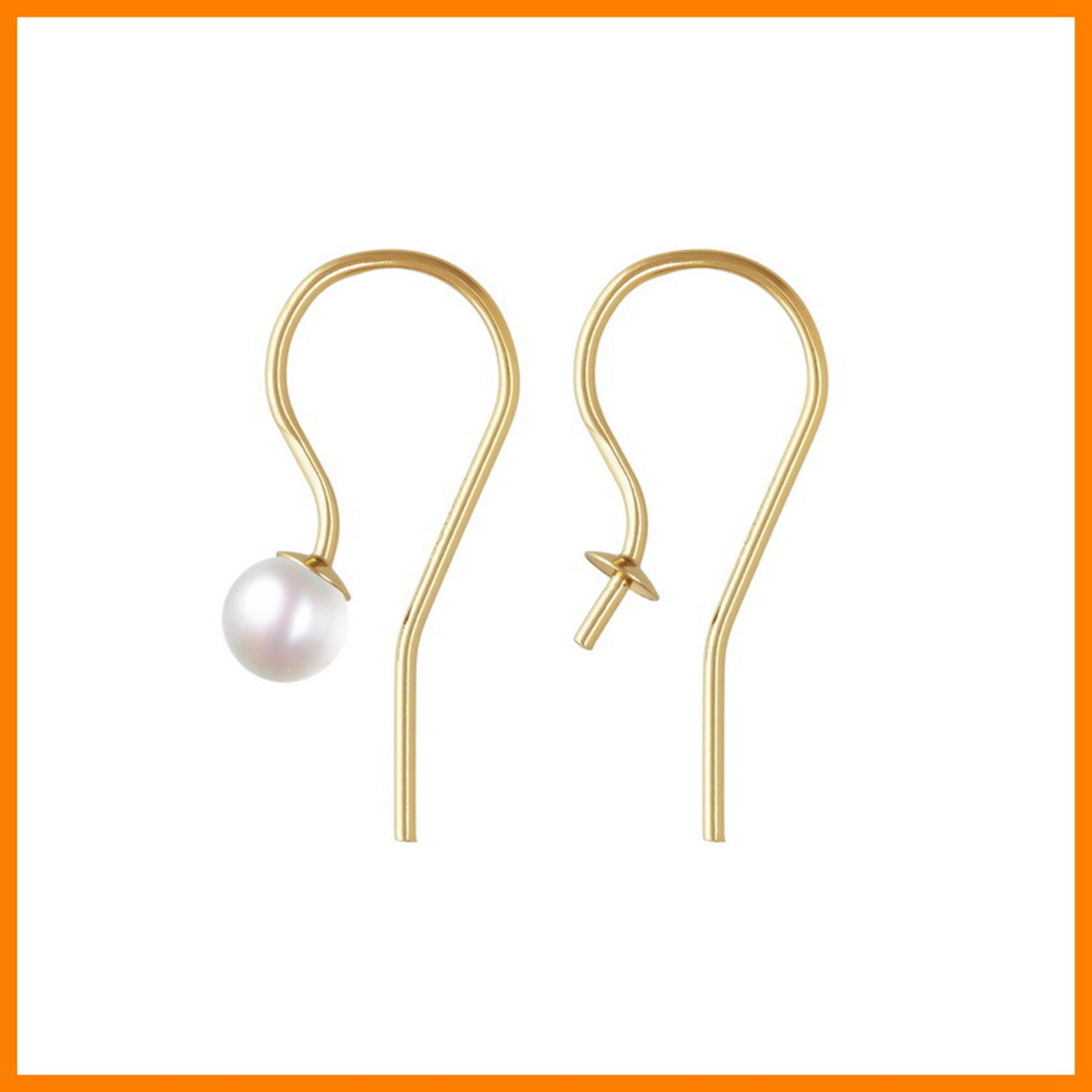 Silver Spiral Earring Hooks With Cup and Peg for Half Drilled Pearl Beads,  S925 Silver Earring Hooks for Jewelry Making, Ear Wire 