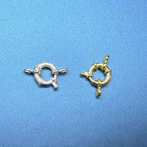 2pcs Sterling Silver Spring Rings, 925 Sterling Silver Spring Ring Clasp with Ring 10mm, 12mm, 14mm Spring ring clasp