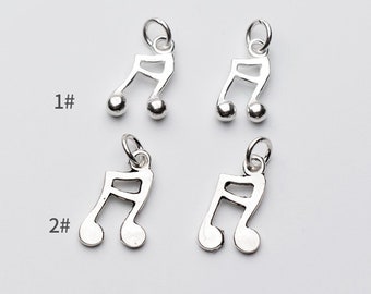 Sterling Silver Music Note Charm Pendant, Bass Clef Bracelet, Band Necklace, Choir Earring, Small Charm, Orchestras Jewelry,Charms In Bulk