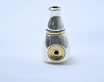 Sterling Silver Guru Bead, Three Hole Mala Spacer