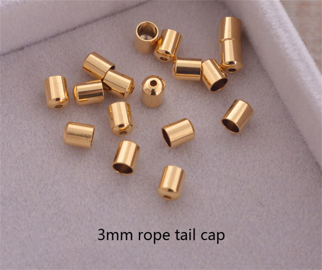 Gold Plated Over Sterling Silver Cord End Cap, 925 Silver Cord Ends