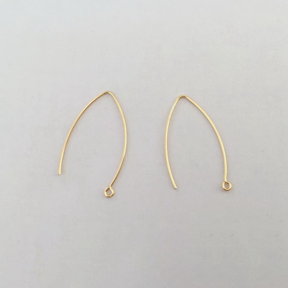 14K Gold Filled V Shape Ear Wire Gold Filled Earring Wires 