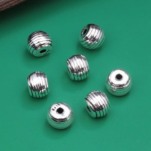 Sterling Silver Swirl Spiral Beads, 925 Silver Spiral Barrel Beads, Silver Barrel Bead, Bracelet Beads, Necklace Beads,Spacer Bead,Bulk Bead