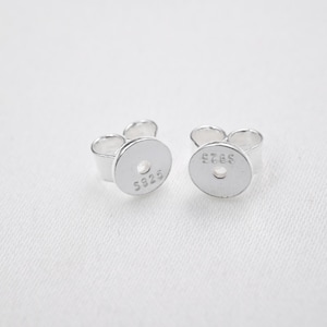 Sterling Silver Butterfly Ear Nuts, Earring Backs (4.5mm 5mm 6mm)