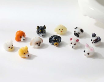 Lampwork Glaze Dog Beads, Animal Charm, Pet Keepsake Jewelry, Bracelet Spacer