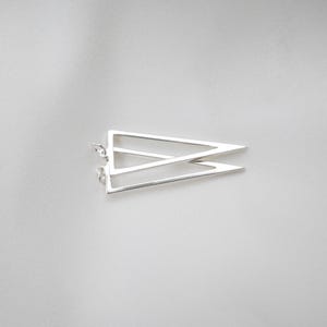 10pcs Sterling Silver Triangle Charm, Geometric Necklace Earring