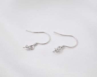 Örhängeskrokar i 925 sterlingsilver med kopp och pinne